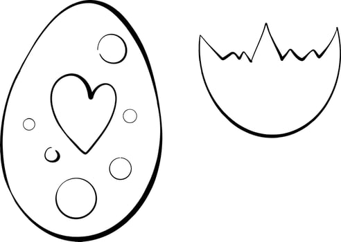 dinosaur egg. Jurassic, prehistoric animal. Black silhouette for circuit vector