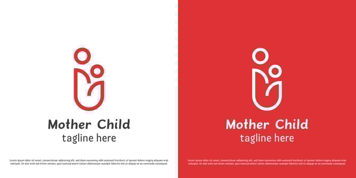 Mother child care logo design illustration. vector