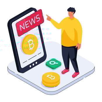 Perfect design illustration of bitcoin news vector