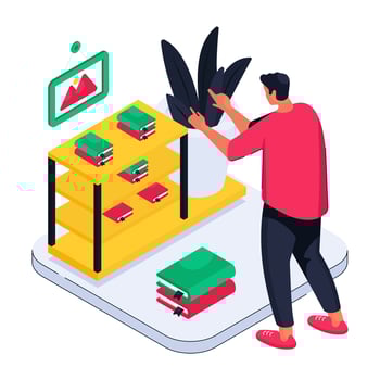 Premium download illustration of books rack vector