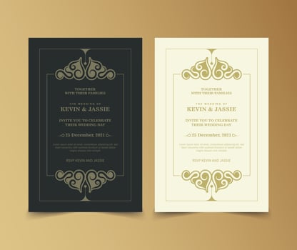 Elegant classic wedding invitation card vector