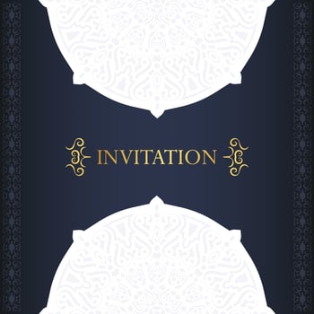 elegant blue mandala style invitation vector