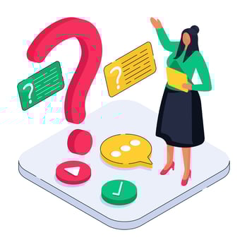 Trendy design illustration of help chat vector