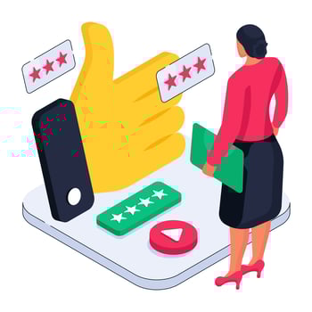 Positive feedback illustration, editable vector