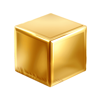 Generated Ai Golden figure cube png