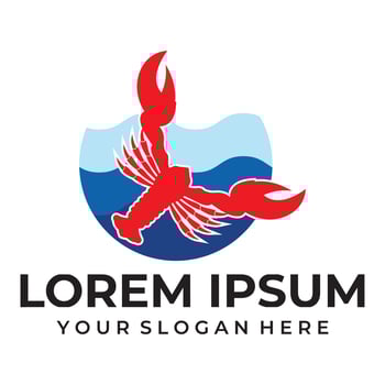 Lobster shrimp design in deep blue sea vector