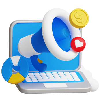 Digital Marketing 3d business icon png