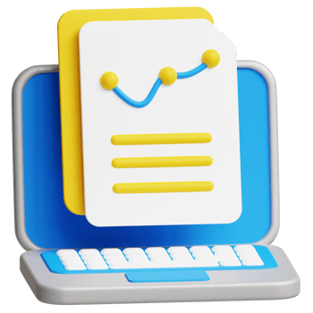 Laptop document 3d business icon png