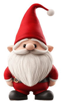Cute Santa with a big smile in a festive mood, cut out - stock . png