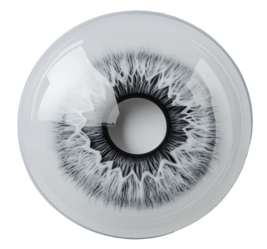 Eye art on a clear surface, cut out - stock . png