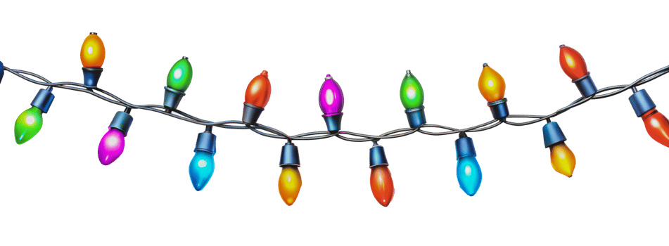 Colorful outdoor string lights, cut out - stock . png