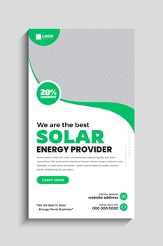 Professional Solar Energy social media stories vector
