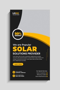 Professional Solar Energy social media story vector