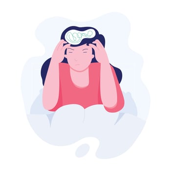 A flat style illustration of ruminating vector