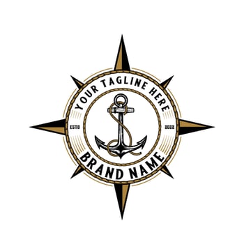 vintage anchor logo. marine or sea-related adventure design vector
