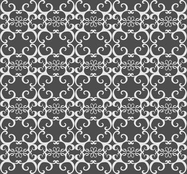 Beautiful seamless pattern in the form of a lattice on a gray background vector
