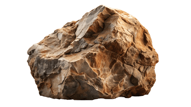 Rock boulder cutout isolated on white or transparent background png