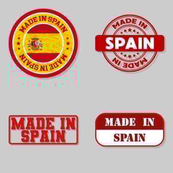 Set of stamps made in Spain vector
