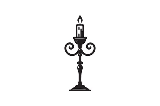 Candle icon illustration on white background vector