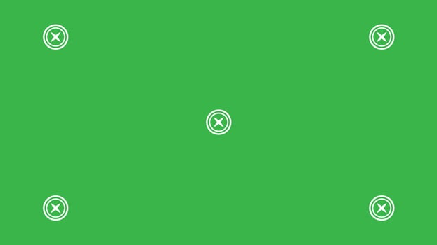 Green screen background, VFX motion tracking markers. Art design green screen backdrop template. Abstract concept footage replacement tracking markers element. vector