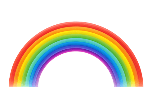 Illustration of Digital Painting of Rainbow, isolated on a transparent background png