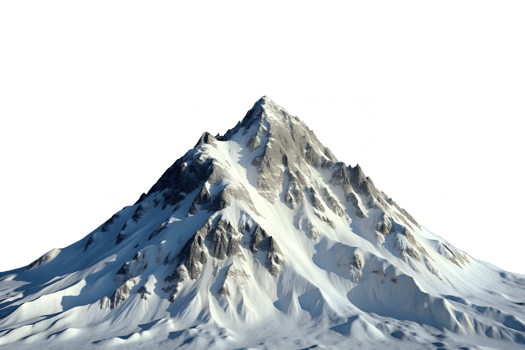 Snow Mountain with soft light isolated on a transparent background png