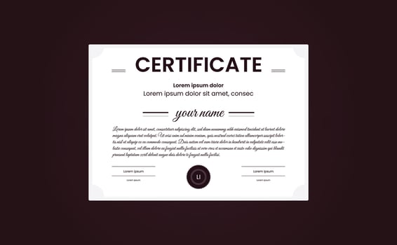 Certificate of Completion in Leadership design templet vector