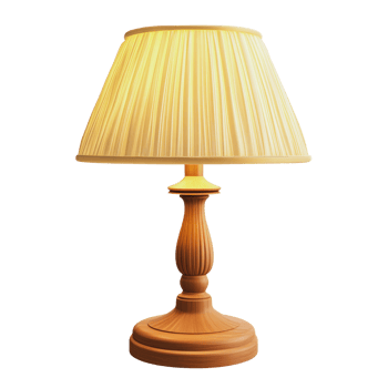 Soft light from a wooden table lamp at night png