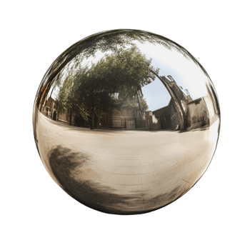 Daytime urban scene with metal ball png