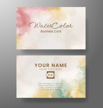 Business card with abstract watercolor background vector