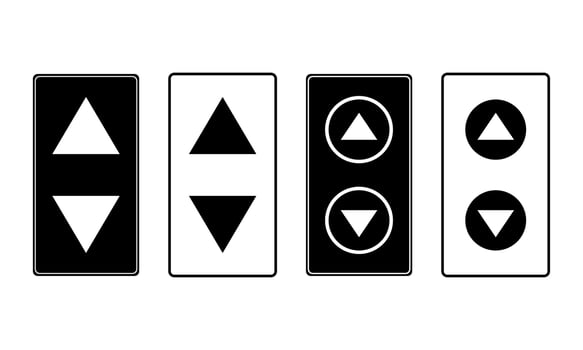 Set of elevator, lift button icon vector