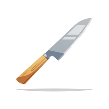 kitchen knife isolated on white backrgound. vector