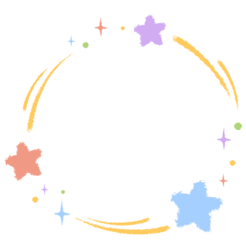 Crayon color star circle decoration png