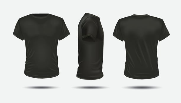 tshirt front and back mockup design template vector