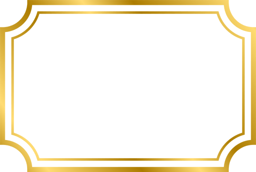 Gold shiny glowing vintage rectangle frame Gold realistic rectangle border for decoration, photo, banner. illustration. png