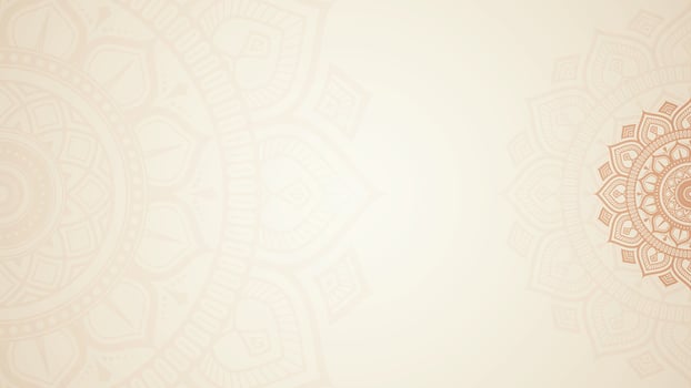 Simple Blank Elegant Mandala Plain Horizontal Background With Delicate Patterns and Soft Tones vector