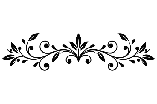 A black and white drawing of a floral design cutouts png