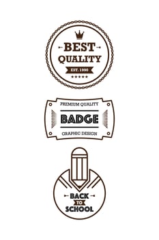Line badge design set collection vector