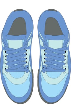 Shoes Sneakers , running shoe illustration, shoe isolated, casual shoes hand-drawn collection full color vector