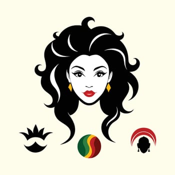 A woman with long hair and a crown vector