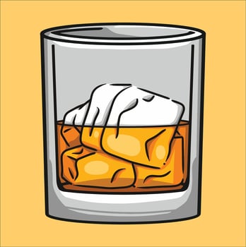Bourbon with ice vector