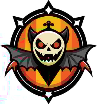 Sophisticated Happy Halloween Lettering Logo with Pumpkin Calligraphy Design vector