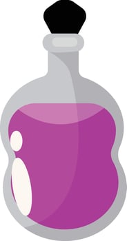 Illustration of Magic Potion Bottle with Flat Shape vector