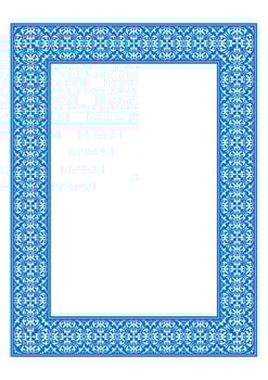 Blue Frame From Turkic National Ornament vector