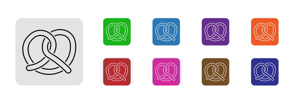 Crispy pretzel icon. vector