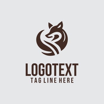 A fox logo design vector