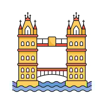 London tower bridge design isolated on white background vector