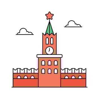 A kremlin in russia, historic fortress in Moscow, design vector