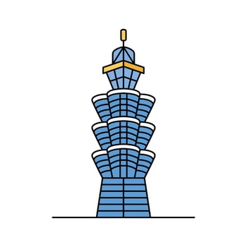 Super tall skyscraper in Taipei, Taiwan, taipei 101 design vector