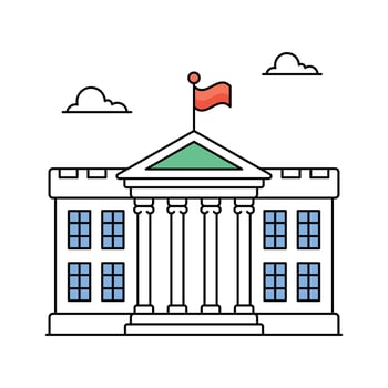 The official residence and workplace of the President of the United States, The white house design vector